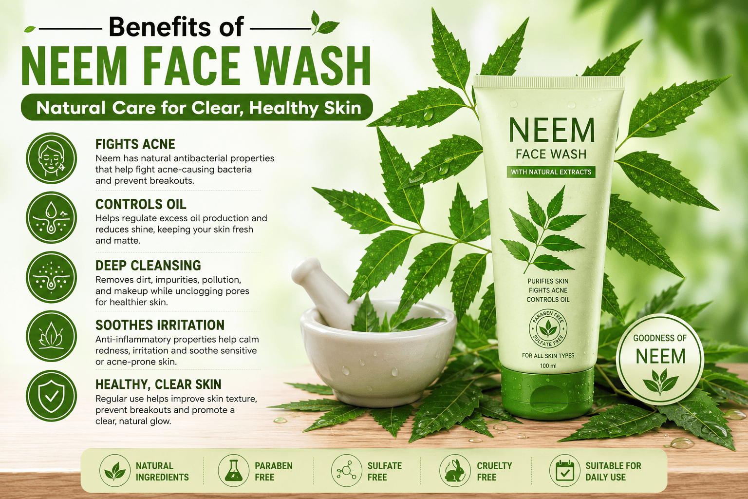 Benefits of Neem Face Wash for Acne Control and Healthy Skin