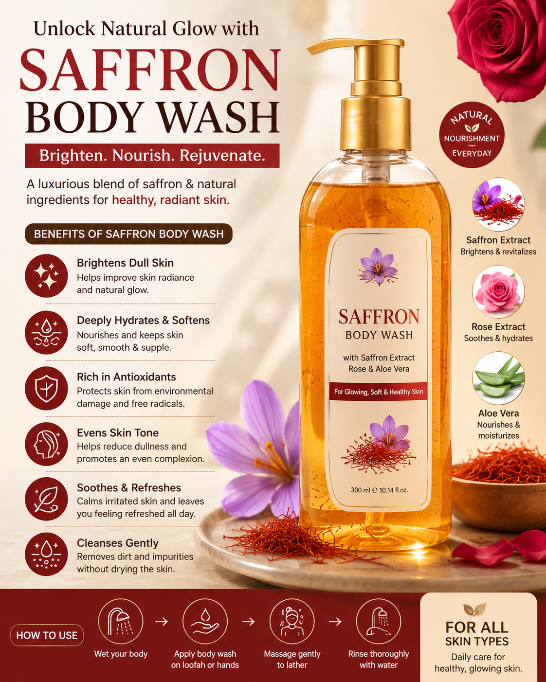 Benefits of saffron body wash
